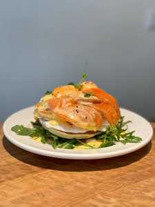 Benedict salmon pancakes