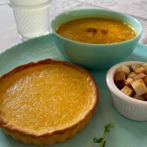 Lentil soup / Lemon pie / Drink