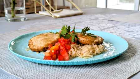 Chicken cutlets with jasmine rice